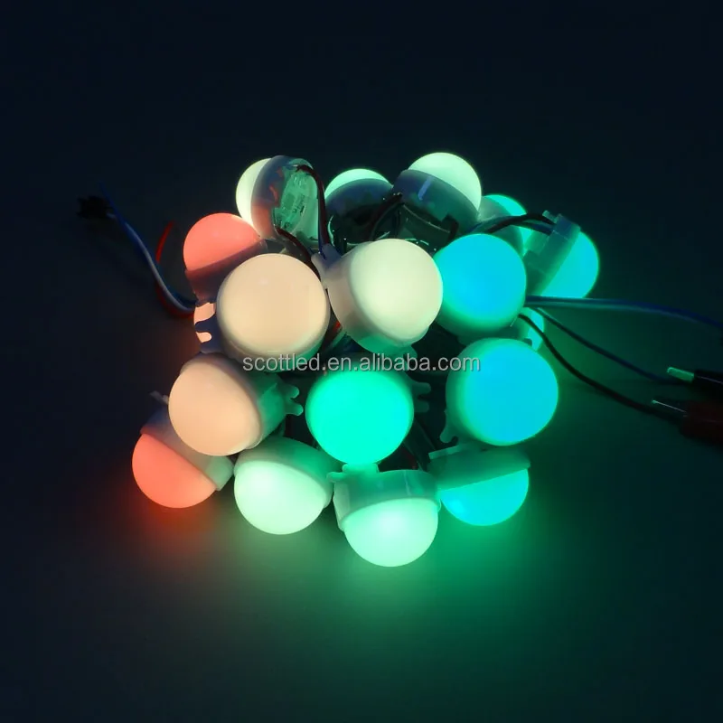 30mm full color addressable WS2811 solar led light,3pcs 5050 SMD with WS2811 IC;30mm diameter;20pcs/string,DC12V,Waterproof IP67