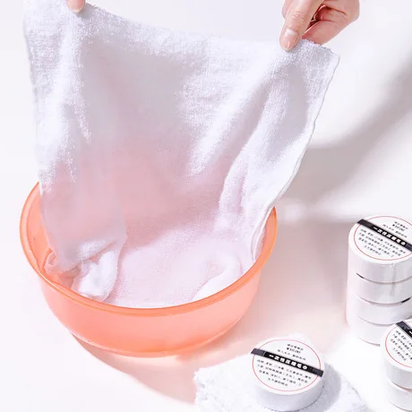 Пользовательские монетные капсулы одноразовые таблетки хлопковые прессованные салфетки для лица супер