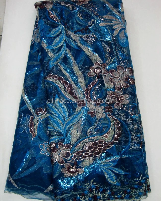 J375 new arrival fancy white bridal embroidered tulle lace fabric sequin lace fabric