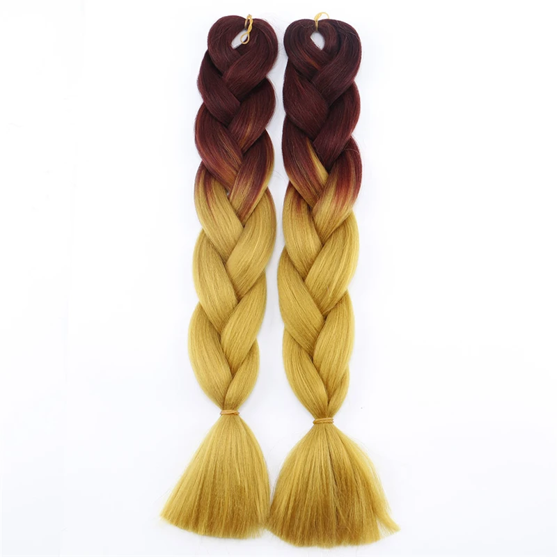 48Inch 100g super x synthetic box braid jumbo braiding hair ombre colored attachment hair expression for black women