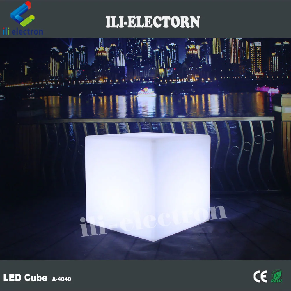 PE plastic color changing illuminated Solid LED Glow Cubes