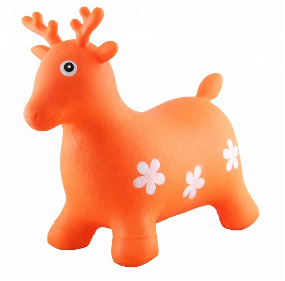 Inflatable Ride On Animal Toys Non-toxic PVC Jumping Horse Colorful Animal Deer Hopper
