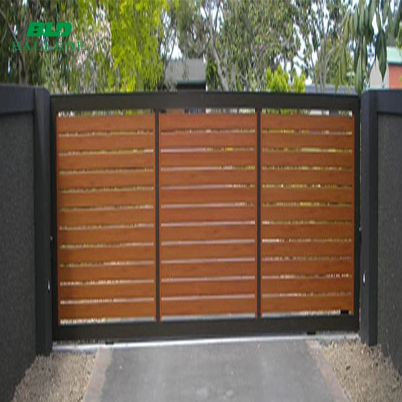 Factory direct sale power coated garden aluminum extruded slat fence gate diy