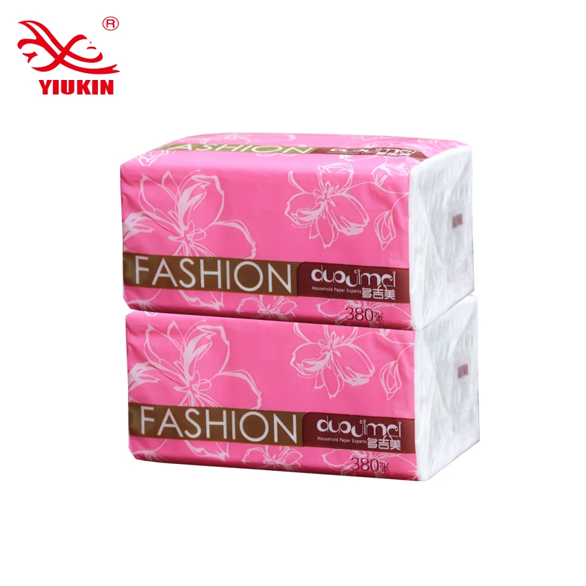 OEM soft cheap 8 bags/ pack family advanced wrapped facial tissue paper