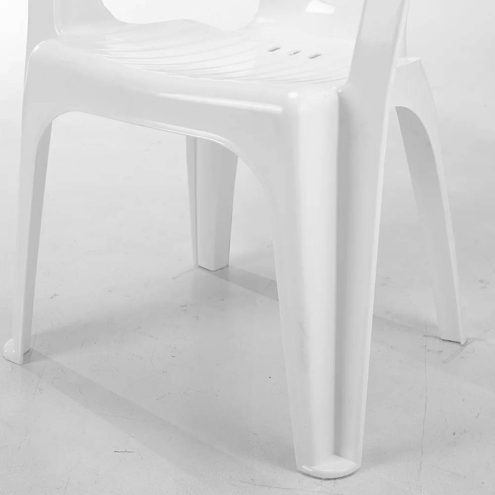 White patio garden stackable plastic chair