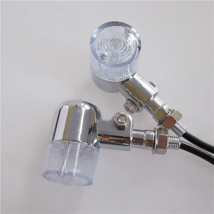 Aluminum Vintage Classic Motorcycle Amber Turn Signals LED Indicators Blinkers Lights CAFE RACER