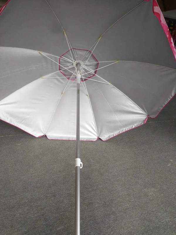 Hot sale camouflage pink printing with fiberglass ribs polyester uv fabric new design beach umbrella