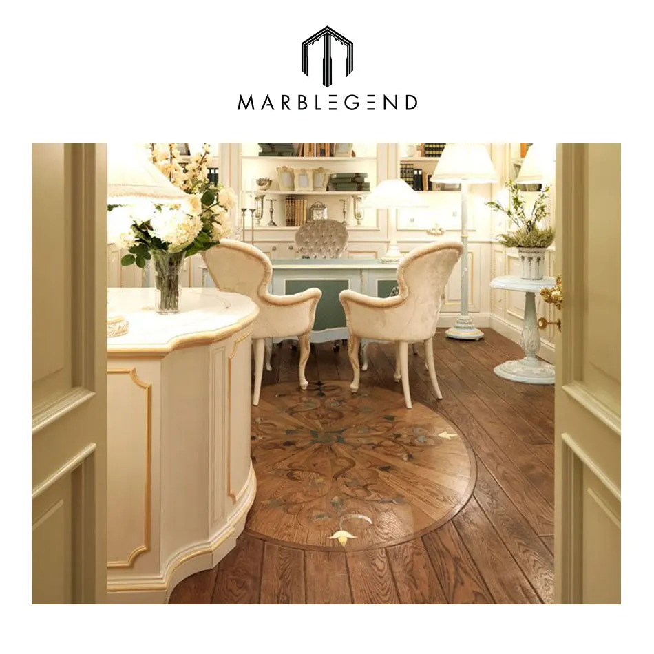 Manufacture wood flooring design prices unique hardwood marquetry wood inlay parquet floor tiles