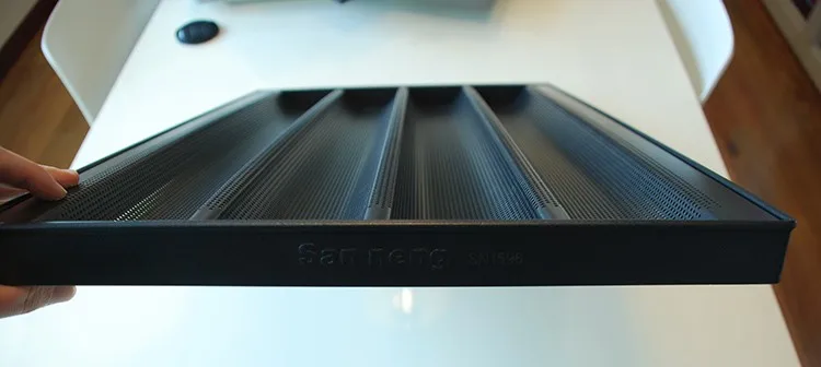 
5 Rows perforated french baguette loaf bread baking tray 