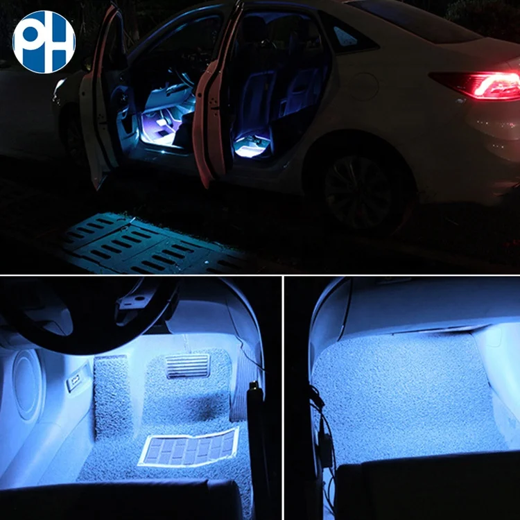 Car Interior Atmosphere Foot well Strip Light USB Charger Decor Lamp strip