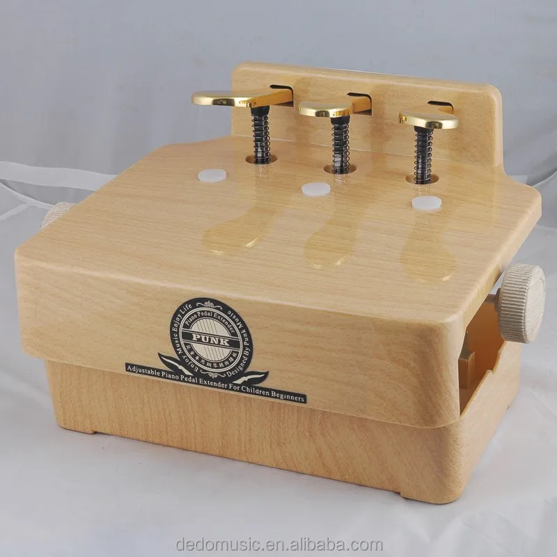 Popular Black color and Wooden Color Adjustable Piano Pedal Extender with 3 pedals for Children Use