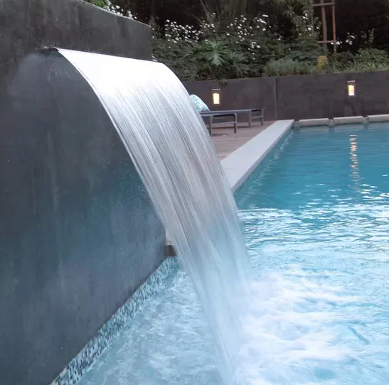 acrylic color changing pool fountain waterfall decoration outdoor water blade curtain swimming pool water spillway