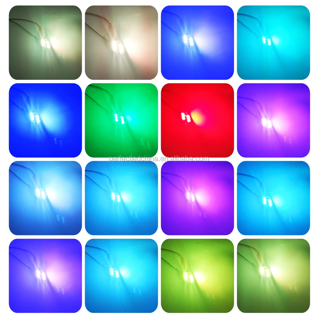 T10 RGB LED 6 SMD 5050 Chip Car Light Multi Colors Changing LED Parking Lamp Colorful Auto Interior Light with Remote Control