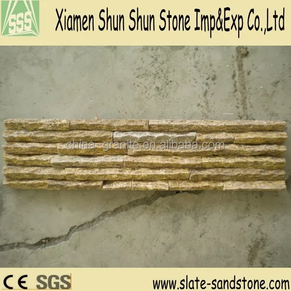 
popular New year Yellow Culture Slate / Quartz for Wall Cladding 