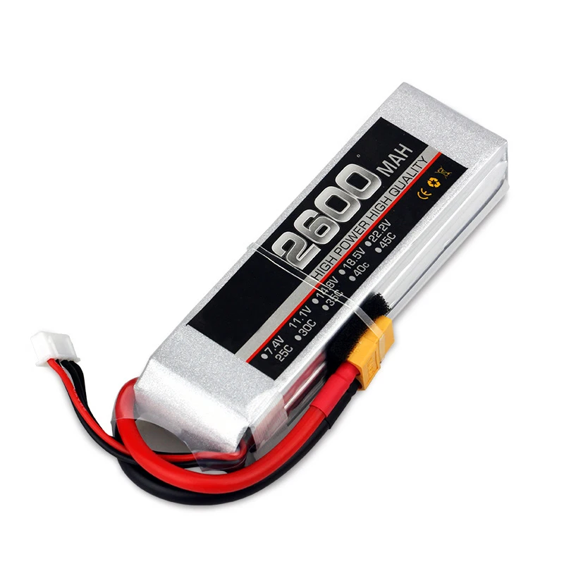 Full capacity 7.4v 35C 2600mah rc model airplane battery lipo battery pack for rc 2S rc car battery
