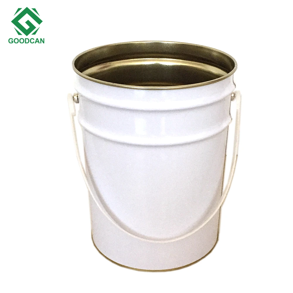 2022 Customizable logo 5L conical pail bucket with lock ring Metal paint barrel empty tin cans manufacture