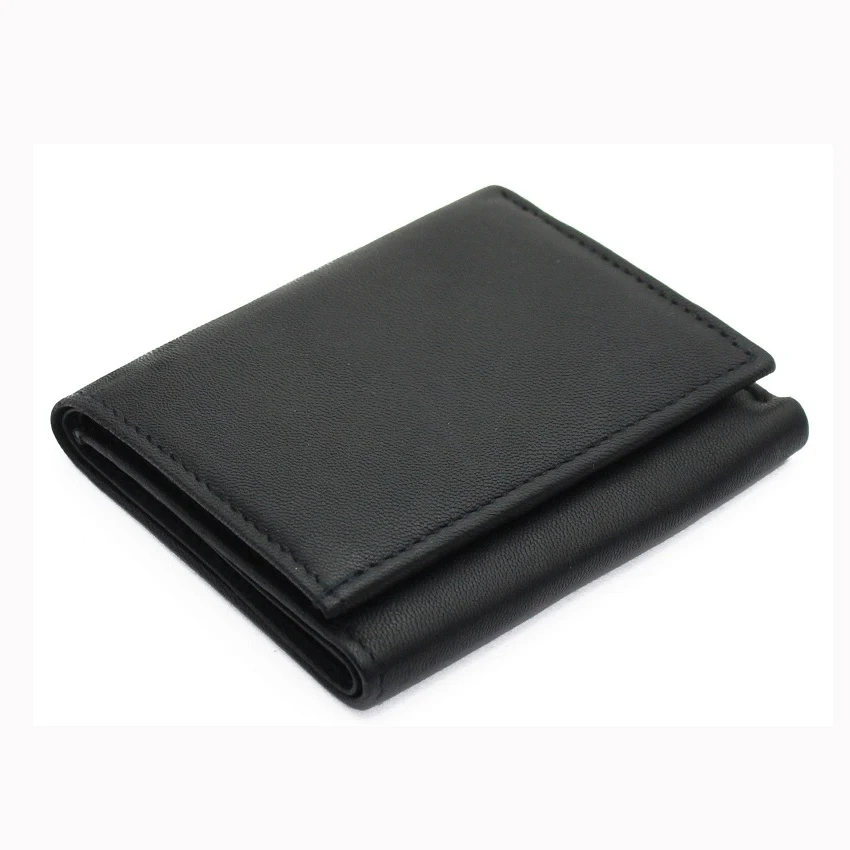 
black genuine roller embossing leather mens leather wallet credit card purse 