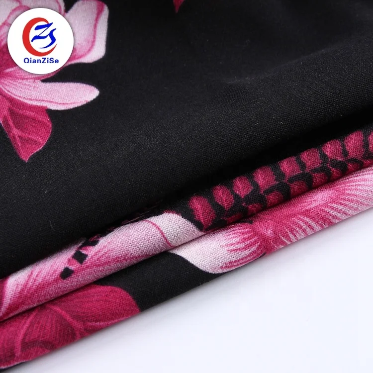 Free sample summer flower chiffon printed fabric for women dress