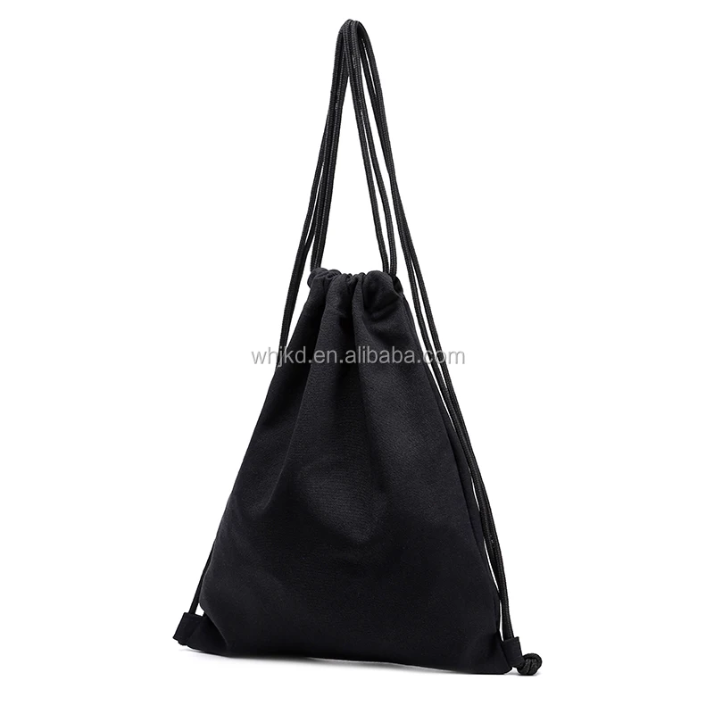 Wholesale promotional custom gym sack sports backpack cotton canvas drawstring bags for teens