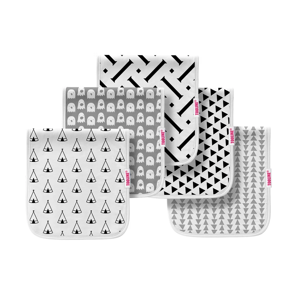 
Factory custom wholesale amazon hot sale waterproof baby burp cloths set 