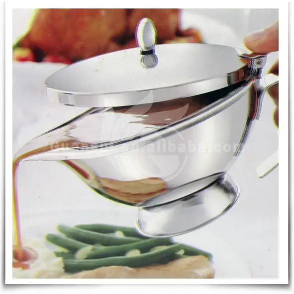 Hot Sales 12 Oz Mirror Polish Silver Double Wall Stainless Steel Novelty Personalized Gravy Boat