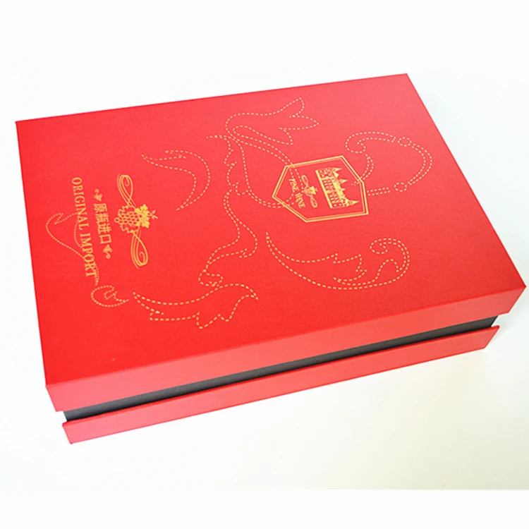 
Beautiful Nice Red With Smooth Silk Paperboard Book Shape Wine Box 