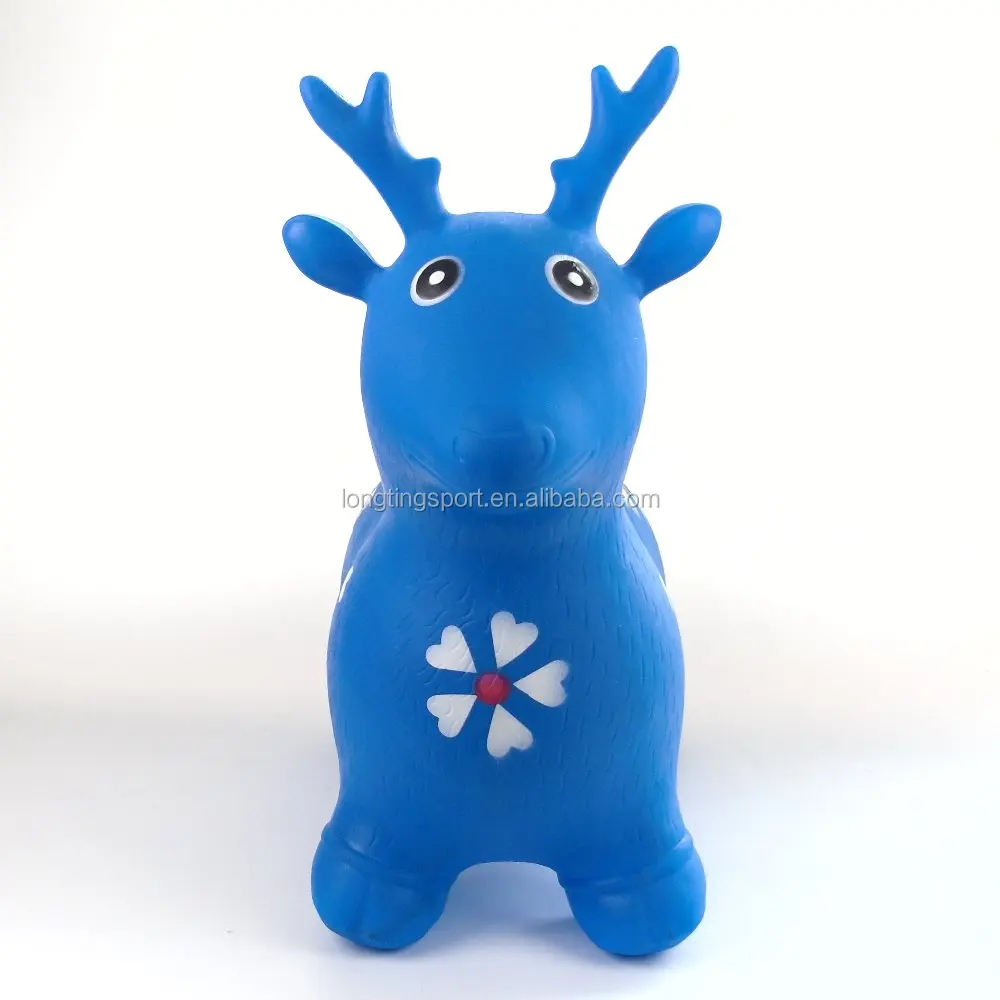 EN71 inflatable deer pvc jumping riders kids animal hopper toy