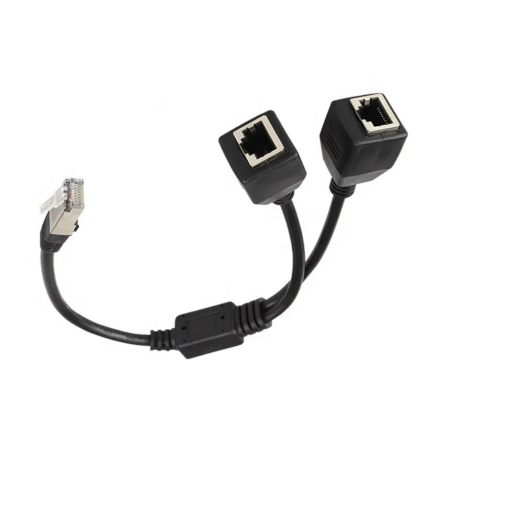 Customize short RJ45 male to 2 female splitter ethernet cable