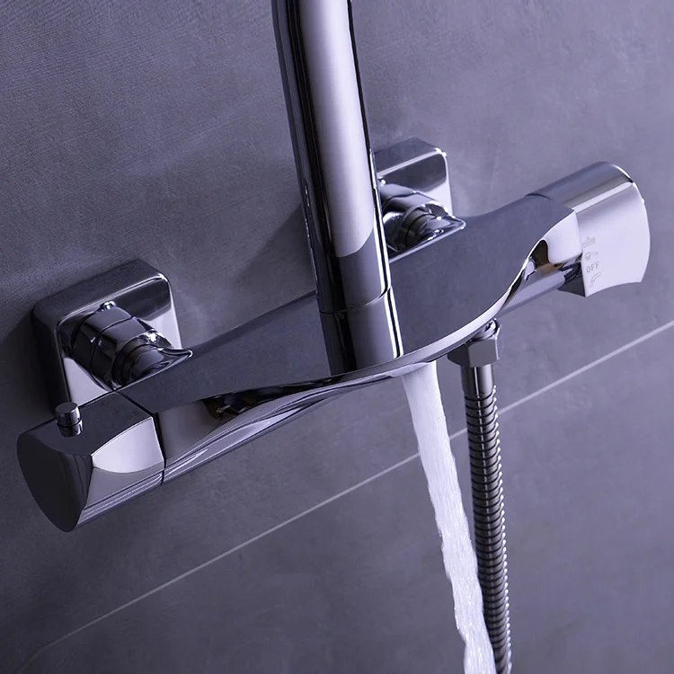 High Quality Thermostatic Egg Tube Chrome Shower Set Best Selling Fashion Shower Mixer Faucet For Bathroom