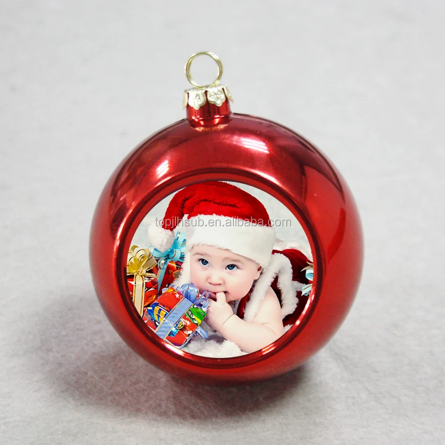 
Sublimation blanks photo printing plastic balls for Christmas decoration 
