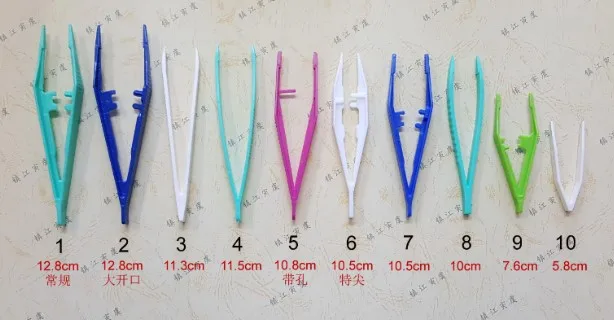 Colorful Disposable Surgical plastic tweezers medical forceps