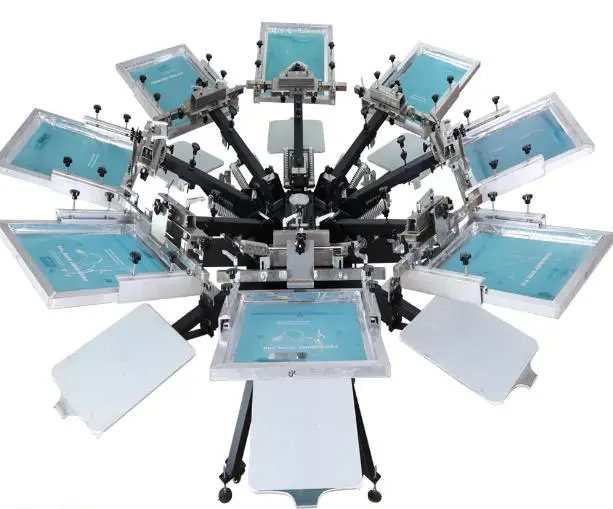 Factory low price 8 color 8 station stencil silk screen printing machine DIY cloth T shirt for sale