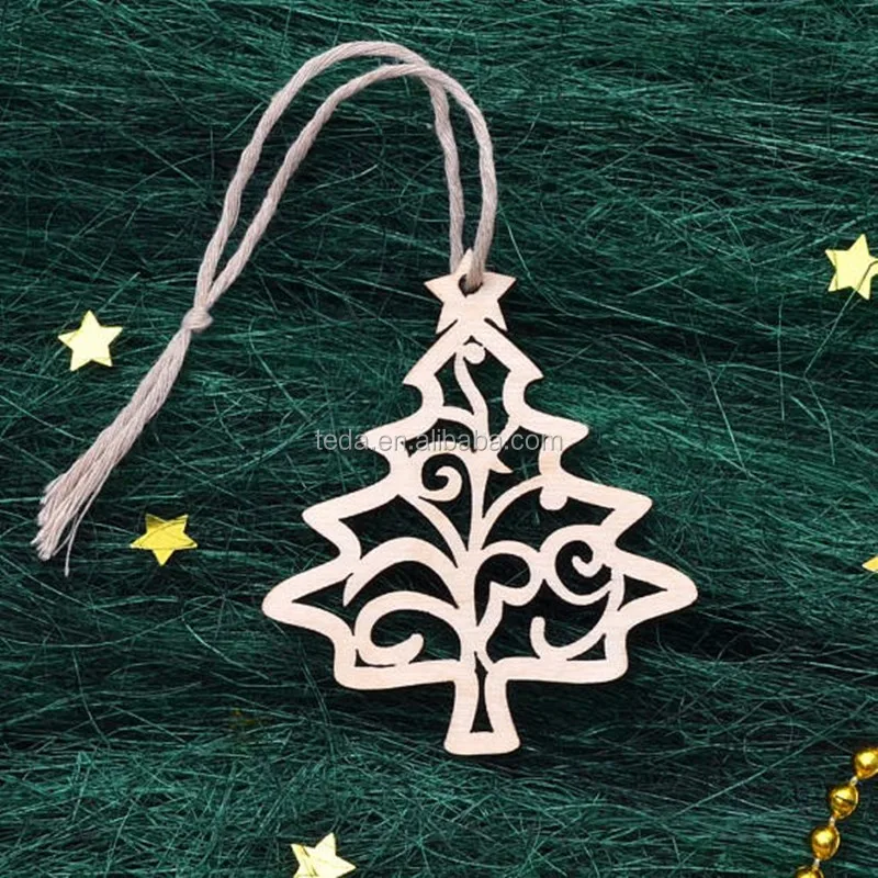 Christmas tree decor laser cut wood christmas ornament for home decor