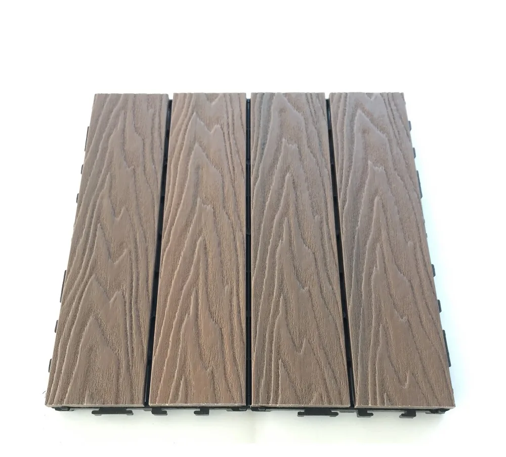 Wood deck tiles cheap composite interlocking WPC swimming pool tile