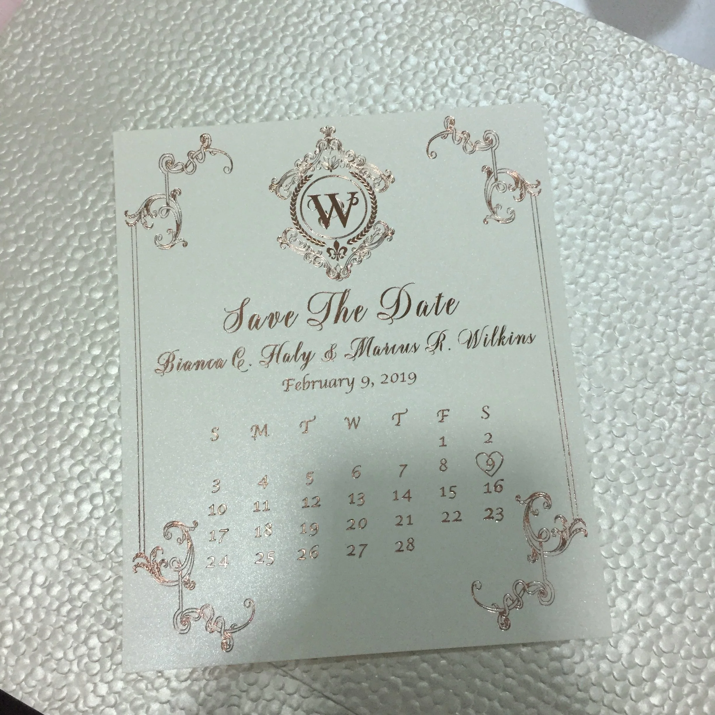 Hot Sale Romantic & Fresh Pink Gatefold Hardcover Wedding Invitations with Rose Gold Foil text, Envelope