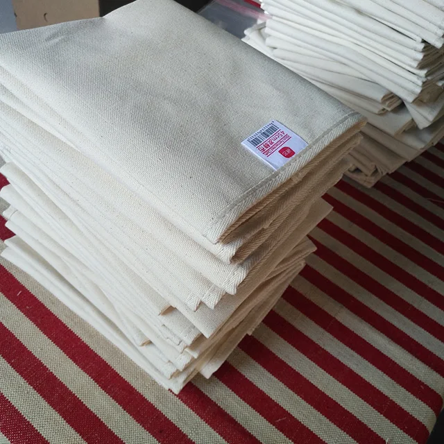 Eco-friendly Unbleached pure cotton canvas fabric for Fermentation cloth bread baking baking couche