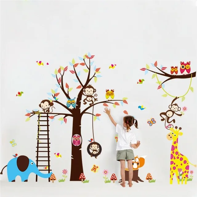 Tree Kids Stickers Removable Family Vinyl Colorful Wall Stickers Kids Bedroom,Home Decorative Kids Wall Stickers Tree