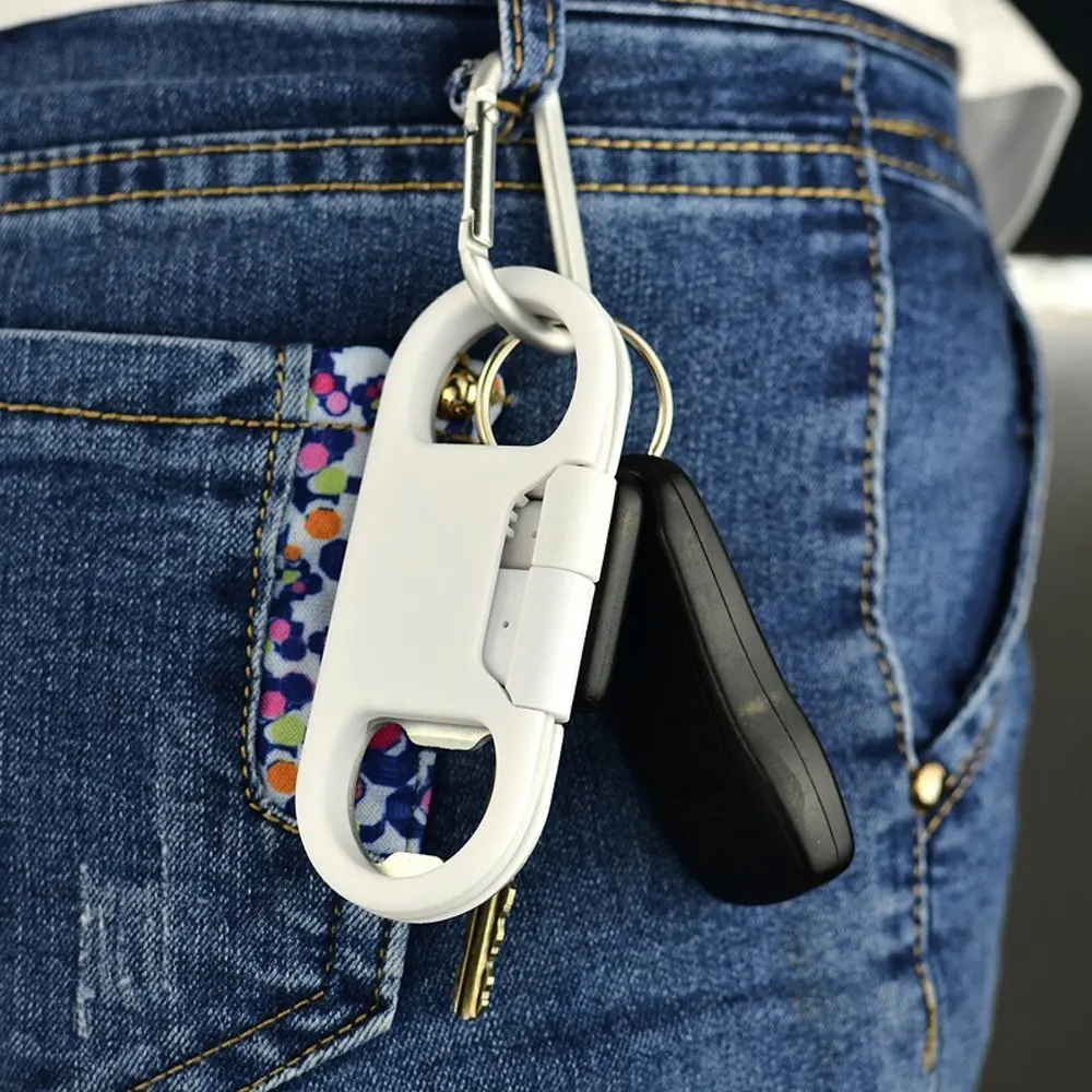 2021 Hot Selling Promotion Gift Multifunction Keychain Bottle Opener USB Data Cable for  Android 3 in 1 short usb cable