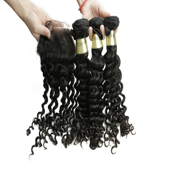  Бесплатная доставка оптовая продажа бразильские натуральные пучки волос с кружевной застежкой