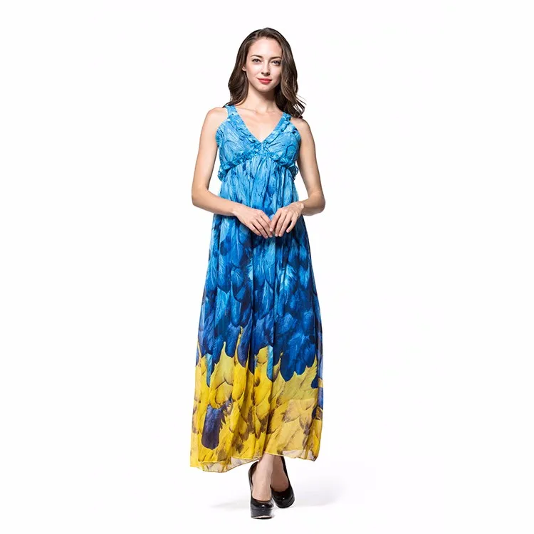 batik long bohemia beach dress cover up