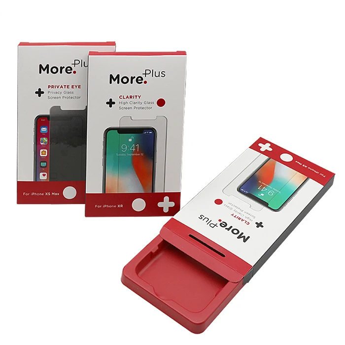 OEM high quality red print paper drawer box for mobile accesories phone case packaging paper box custom logo manufacturer