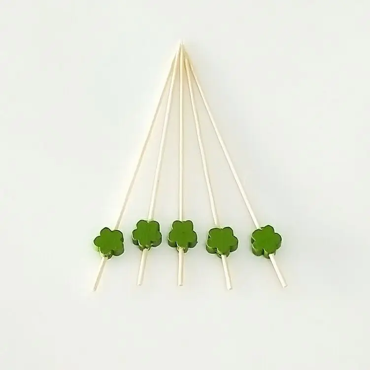 Одноразовые шарики в форме сердца из бамбука для барбекю коктейлей вечеринок