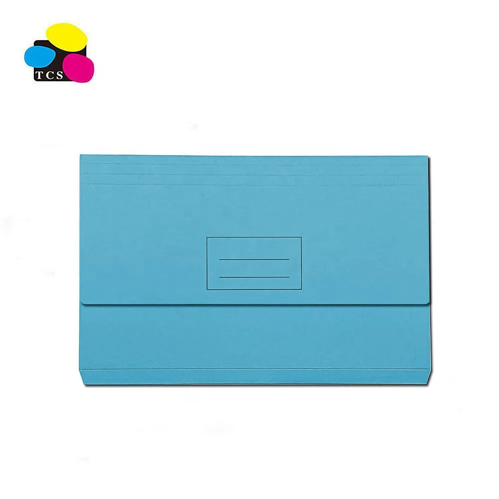 Assorted Colours  Foolscap size Printed Paper Document Wallet made from 230gsm cardboard