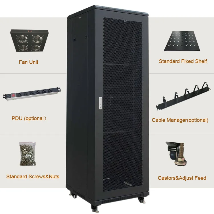 19 дюймов Напольный стоечный сервер 42U шкаф
