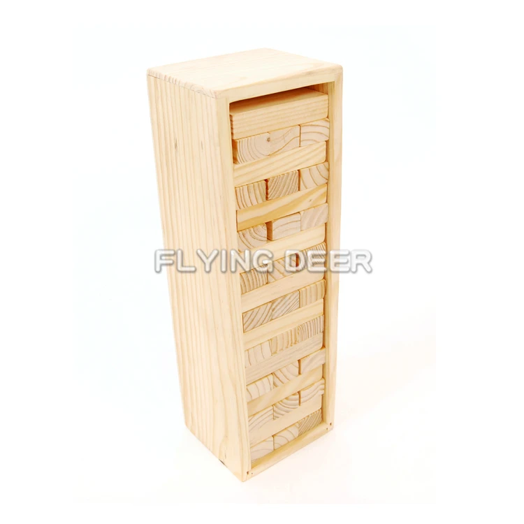Wooden Tumbling Tower Wood Box Block Tower Game