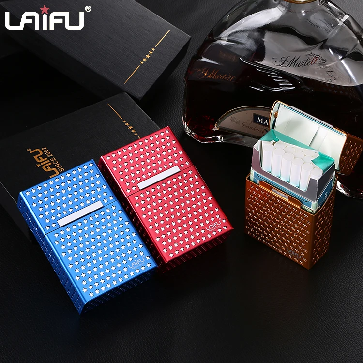 2017 China hot cigarette box hollow metal 20 cigarette packs 010050a