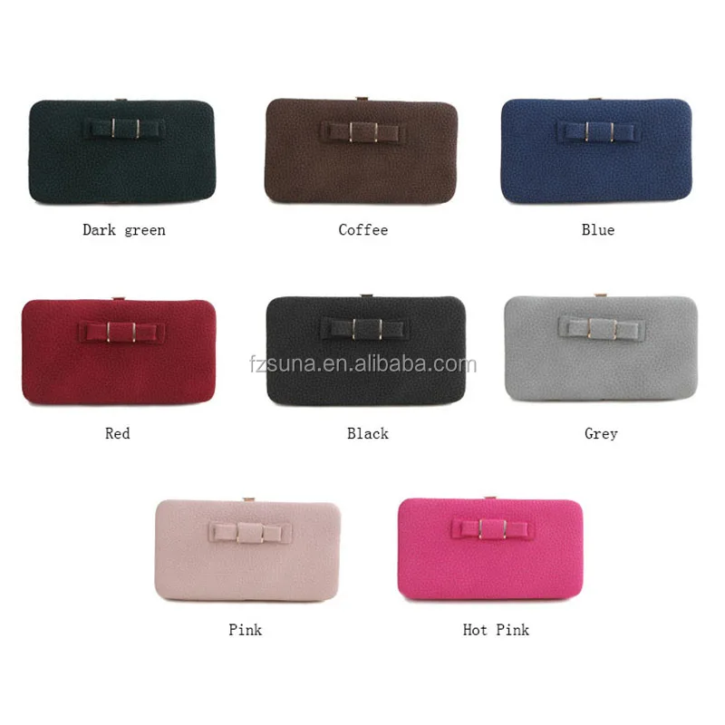Bow-tie Purse Women Leather Wallet Female Cellphone Money Bag Clutch Card Ladies  Wallet