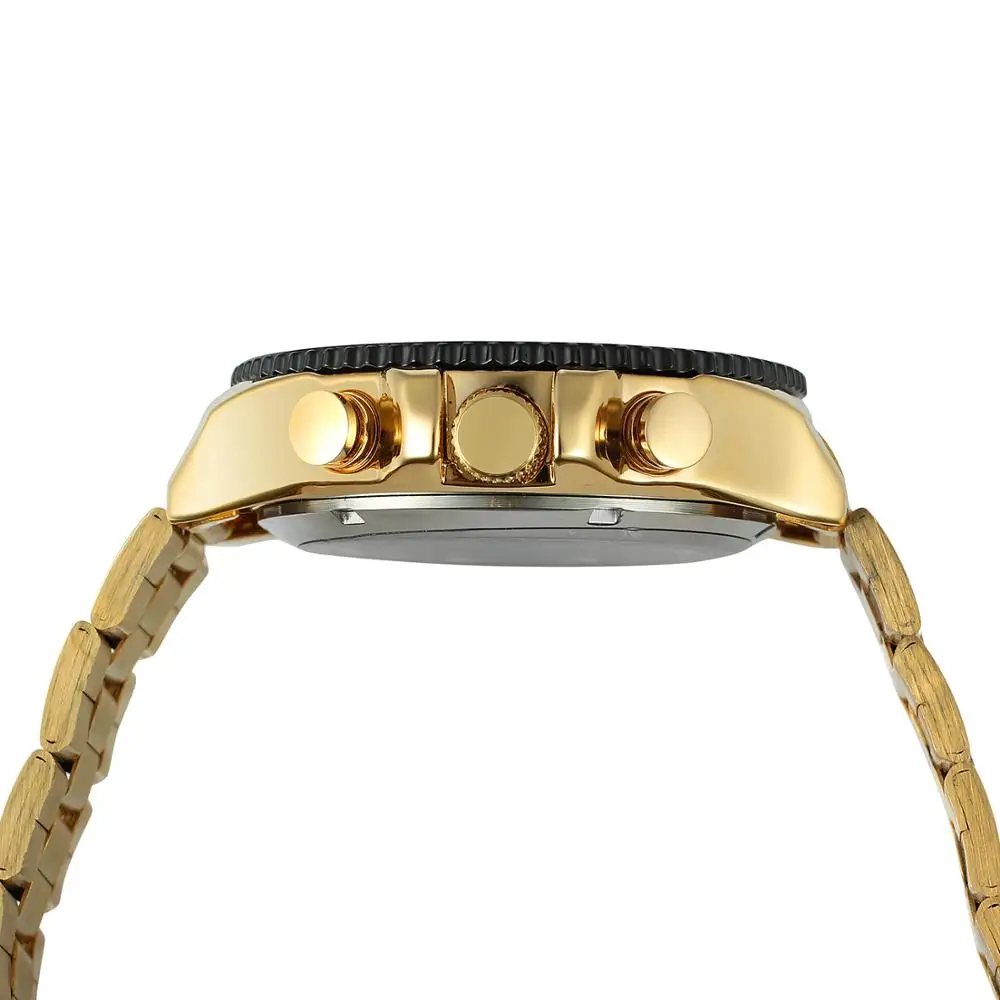 T-Winner Gold Design Clock Men Stainless Steel Wrist Watches Top Brand Custom Logo  Luxury Skeleton Mechanical Automatic Watch