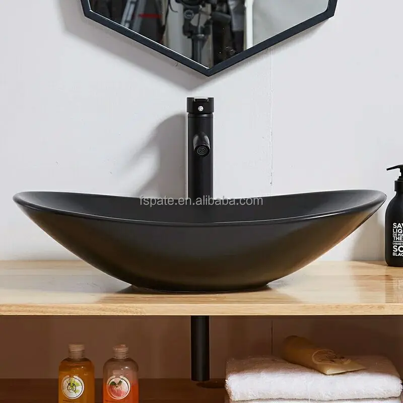 7811AH Vessel shape Grey lavatory wash basin bathroom vanity Concrete shampoo sink