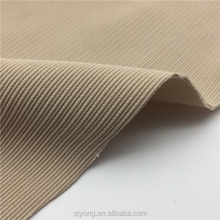 Shaoxing Textile Knitting Polyester Elastane Corduroy Fabric Dye Roll with Corrugated Lines for New Cloths